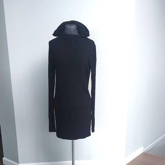 Hooded Knee-Length Hooded Tee Shirt Dress - S/M - Picture 1 of 12
